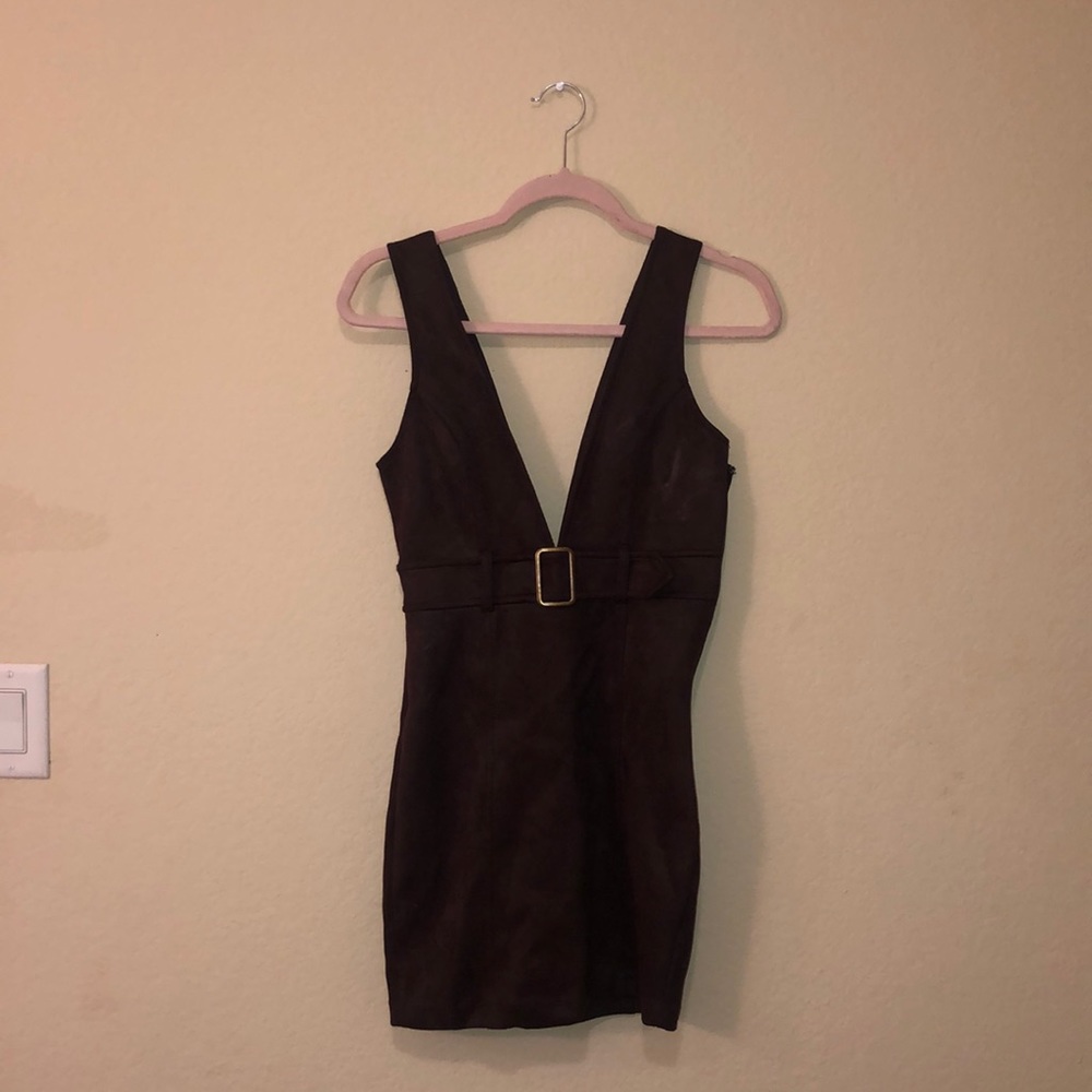 Brown suede mini Dress